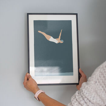 Vintage Style Woman High Dive Print, 2 of 4