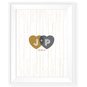 Personalised Hearts Wedding Guest Book Print, 3 of 5