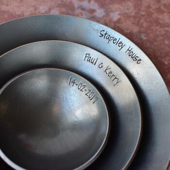 Personalised Three Steel Bowls, 11th Anniversary Gift, 2 of 9