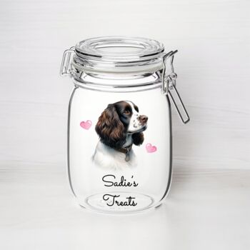 Personalised Springer Spaniel Kilner Style Treat Jar, 2 of 2