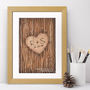 Tree Carving Personalised Valentine Print, thumbnail 1 of 5