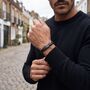 Men’s Adjustable Black Double Leather Bracelet – 12mm Woven Design With Black Stainless Steel Clasp, thumbnail 3 of 10