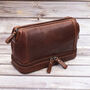Personalised Leather Toiletry Wash Bag Men's Gift, thumbnail 2 of 10