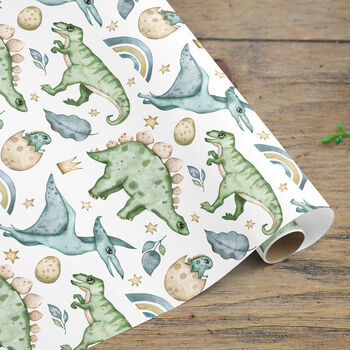Dino Wrapping Paper Roll Or Folded, 3 of 3