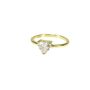 Cz Stone Heart Ring, Rose, Gold Vermeil On 925 Silver, thumbnail 3 of 10