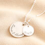 Personalised Sterling Silver Double Disc Charm Necklace, thumbnail 4 of 7