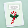 'Christmas Candy Cane' Personalised Christmas Card, thumbnail 3 of 3