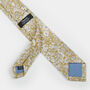 Mens Lime Yellow And White Floral Slim Style Tie, thumbnail 11 of 11