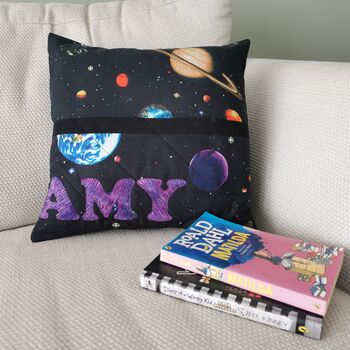 Personalised Kids Reading Book Cushion With Pocket, 5 of 12
