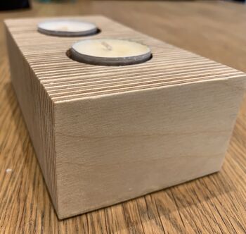 Birchwood Ply Rectangular Tealight Holder, 2 of 12