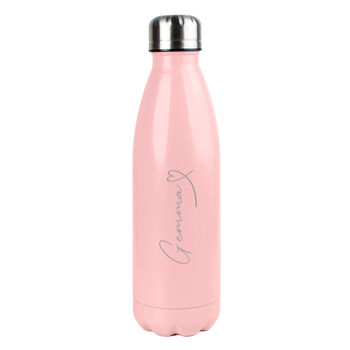 Personalised Heart Pink Metal Insulated Drinks Bottle, 6 of 6