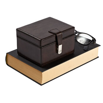 Leather Watch Box With Chrome Clasp, 7 of 10
