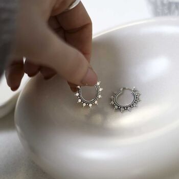 Sterling Silver Karim Hoops, 2 of 9