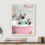 Your Own 'Cat In The Bath Reading' Wall Art Print | Customise The Cat And The Book Title, thumbnail 1 of 6