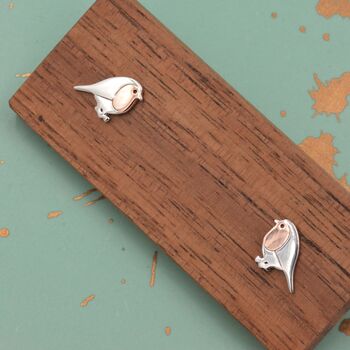 Robin Bird Stud Earrings In Sterling Silver, 6 of 12