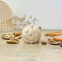 Autumn Beige Carved Pumpkin Candle Halloween Decor, thumbnail 9 of 10