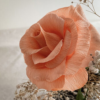 Paper Rose And Dried Gypsophila Bouquet, 4 of 7