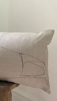 Abode | Appliqué Stitch Collage Linen Cushion, 4 of 6