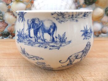 Open Sugar Bowl In Blue Safari Design, 4 of 7