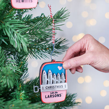Personalised Family Sardine Christmas Tree Decoration, 2 of 3