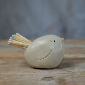 Bird Match Striker Pot In Light Yellow, 3 of 10