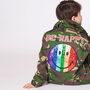 Sequin Smiley Face Personalised Kids Camo Jacket, thumbnail 1 of 7