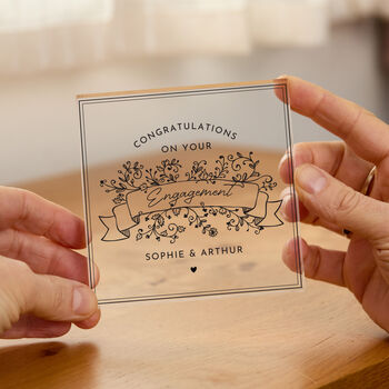 Engagement Acrylic Plaque Gift For Couple, 2 of 3