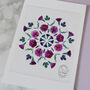 Birth Flower Mandala Personalised Print, Unframed, thumbnail 8 of 12