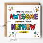 Awesome Nephew Birthday Card Any Age, thumbnail 1 of 5