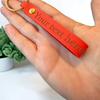 Personalised Engraved Leather Keychain – Personalised Gift, 3 of 7