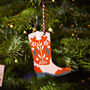 Personalised Cowboy Boot Christmas Decoration, thumbnail 4 of 10