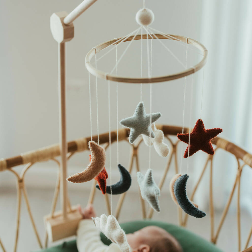 Moon, Star And Cloud Baby Mobile, 1 of 7