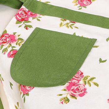 Helmsley Blush Personalised Floral Baking Apron, 5 of 9