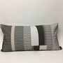 Combed Stripe Cushion, Black + White, thumbnail 4 of 4