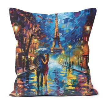 Midnight Promenade In Paris Hand Made Poly Linen Cushions, 7 of 8