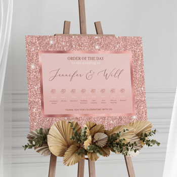 Rose Gold Wedding Order Of The Day Sign, 2 of 5
