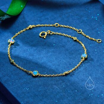 Delicate Opal Bracelet In Sterling Silver, 5 of 11