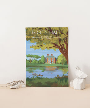 Forty Hall London Travel Poater Art Print, 3 of 8