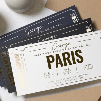 Paris Gift Voucher Gold Foil Holiday Reveal, 3 of 9