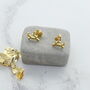 Gold Plated Sterling Silver Coral Stud Earrings, thumbnail 1 of 2