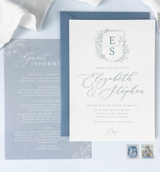 Crest Monogram Wedding Invitations, 3 of 6
