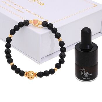 Aromatherapy Black Onyx Bracelet With Mystic Aura Essential Oil Set, 3 of 5