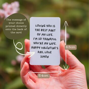 Four Photo And Message Valentine's Day Metal Wallet Card, 4 of 4