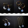 Crescent Moon And Star Earrings, thumbnail 5 of 12