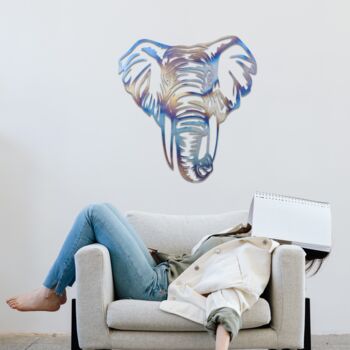 Majestic Metal Elephant Art Home Wall Decor, 6 of 10