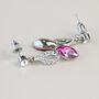 Colourful Crystal Dangle Stud Earrings, thumbnail 5 of 6
