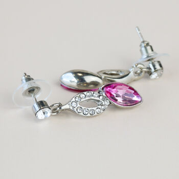 Colourful Crystal Dangle Stud Earrings, 5 of 6