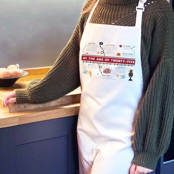 Personalised 25th Birthday White Apron, 7 of 10