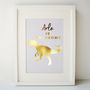 Roarsome Personalised Dinosaur Gold Foil Print, thumbnail 3 of 3