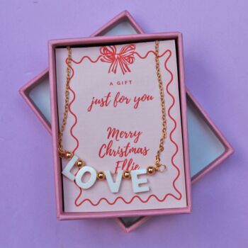 Personalised Christmas Holiday Gold Love Shell Necklace, 4 of 5